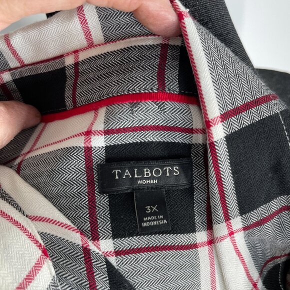 Talbots Cream & Black Long Sleeve Button Down Shirt size 3X - Picture 5 of 5